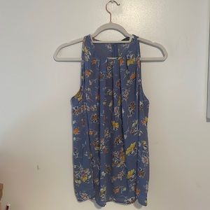Blue floral flowy tank size medium